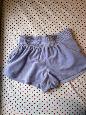Lavender Soft Velour Shorts (Size S)